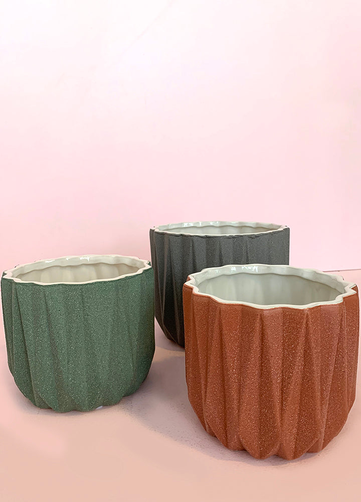 Potes de Cerámica Diseño Geométrico